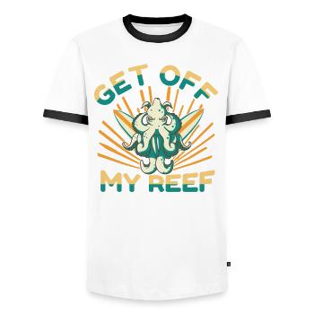 Poulpe Poulpe Tentacule de mer Poulpe Poulpe Poulpe Poulpe - T-shirt contrasté Homme - blanc/noir - Devant - AI Model Female 172 light (172cm) & AI Model Male 178 dark (178cm)