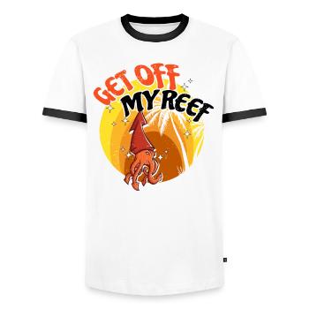 Poulpe Poulpe Tentacule de mer Poulpe Poulpe Poulpe Poulpe - T-shirt contrasté Homme - blanc/noir - Devant - AI Model Female 172 light (172cm) & AI Model Male 178 dark (178cm)