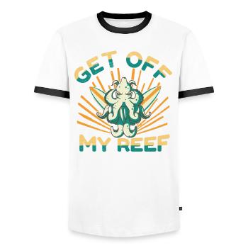 Tintenfisch Krake Oktopus Meer Tentakel Kraken - Männer Kontrast-T-Shirt - Weiß/Schwarz - Vorne - AI Model Female 172 light (172cm) & AI Model Male 178 dark (178cm)
