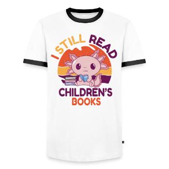 Enseignante au primaire Éducatrice de maternelle - T-shirt contrasté Homme - blanc/noir - Devant - AI Model Female 172 light (172cm) & AI Model Male 178 dark (178cm)