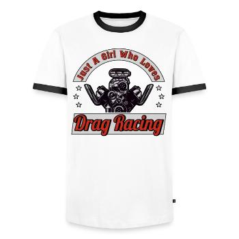 Racing Driver Racing Car Tuning Racing Motorsport - Men's Ringer Shirt - white/black - Front - AI Model Female 172 light (172cm) & AI Model Male 178 dark (178cm)