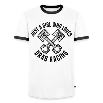 Racing Driver Racing Car Tuning Racing Motorsport - Men's Ringer Shirt - white/black - Front - AI Model Female 172 light (172cm) & AI Model Male 178 dark (178cm)