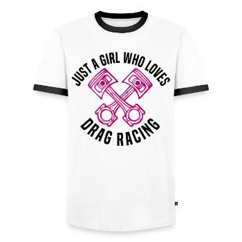 Racing Driver Racing Car Tuning Racing Motorsport - Men's Ringer Shirt - white/black - Front - AI Model Female 172 light (172cm) & AI Model Male 178 dark (178cm)
