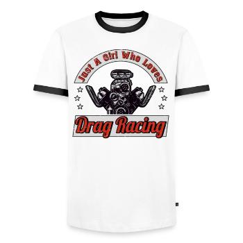 Racing Driver Racing Car Tuning Racing Motorsport - Men's Ringer Shirt - white/black - Front - AI Model Female 172 light (172cm) & AI Model Male 178 dark (178cm)