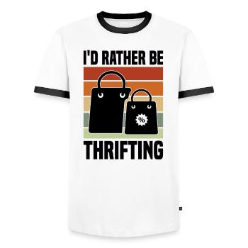 Magasin d’occasion Eco Hipster d’occasion - T-shirt contrasté Homme - blanc/noir - Devant - AI Model Female 172 light (172cm) & AI Model Male 178 dark (178cm)