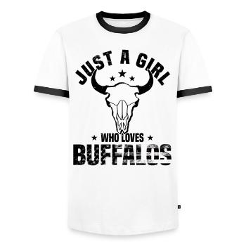 Büffel Bison Ochse Indianer Amerikanisch - Männer Kontrast-T-Shirt - Weiß/Schwarz - Vorne - AI Model Female 172 light (172cm) & AI Model Male 178 dark (178cm)