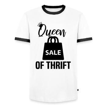 Secondhand Shop Secondhand Eco Hipster Used - Men's Ringer Shirt - white/black - Front - AI Model Female 172 light (172cm) & AI Model Male 178 dark (178cm)
