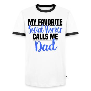 Sozialarbeit Sozialarbeiter Soziale Arbeit Papa - Männer Kontrast-T-Shirt - Weiß/Schwarz - Vorne - AI Model Female 172 light (172cm) & AI Model Male 178 dark (178cm)