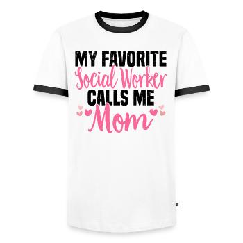 Sozialarbeit Sozialarbeiter Soziale Arbeit Mama - Männer Kontrast-T-Shirt - Weiß/Schwarz - Vorne - AI Model Female 172 light (172cm) & AI Model Male 178 dark (178cm)