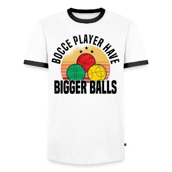 Boccia Petanque Boule Bocciaspieler Lyonnais - Männer Kontrast-T-Shirt - Weiß/Schwarz - Vorne - AI Model Female 172 light (172cm) & AI Model Male 178 dark (178cm)