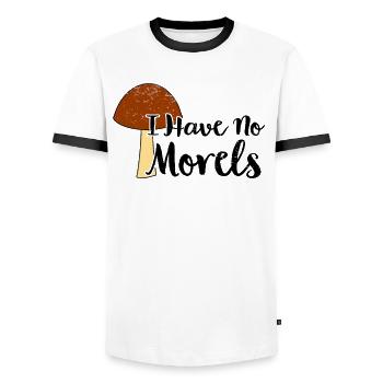 Cueilleur de champignons Chasseurs de champignons Amateurs de champignons Champignons Ferme de champignons - T-shirt contrasté Homme - blanc/noir - Devant - AI Model Female 172 light (172cm) & AI Model Male 178 dark (178cm)