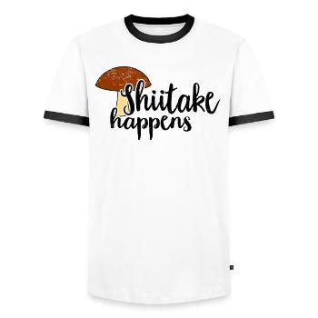 Mushroom Picker Mushroom Mushroom Hunters Mushroom Lovers Mushroom Farm - Men's Ringer Shirt - white/black - Front - AI Model Female 172 light (172cm) & AI Model Male 178 dark (178cm)