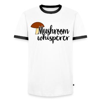 Mushroom Picker Mushroom Mushroom Hunters Mushroom Lovers Mushroom Farm - Men's Ringer Shirt - white/black - Front - AI Model Female 172 light (172cm) & AI Model Male 178 dark (178cm)