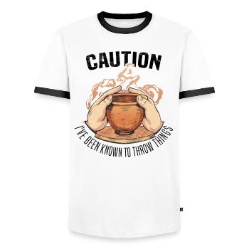 Töpfern Ton Töpferkurs Töpferei Getöpfert - Männer Kontrast-T-Shirt - Weiß/Schwarz - Vorne - AI Model Female 172 light (172cm) & AI Model Male 178 dark (178cm)