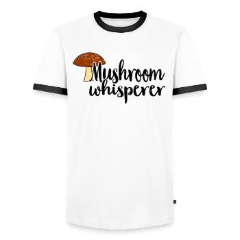 Mushroom Picker Mushroom Mushroom Hunters Mushroom Lovers Mushroom Farm - Men's Ringer Shirt - white/black - Front - AI Model Female 172 light (172cm) & AI Model Male 178 dark (178cm)