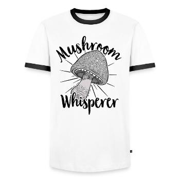 Mushroom Picker Mushroom Mushroom Hunters Mushroom Lovers Mushroom Farm - Men's Ringer Shirt - white/black - Front - AI Model Female 172 light (172cm) & AI Model Male 178 dark (178cm)