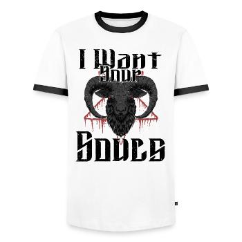 Satan Belzébuth Diable Gothique Pentagramme Mystique - T-shirt contrasté Homme - blanc/noir - Devant - AI Model Female 172 light (172cm) & AI Model Male 178 dark (178cm)