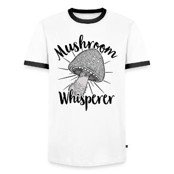 Mushroom Picker Mushroom Mushroom Hunters Mushroom Lovers Mushroom Farm - Men's Ringer Shirt - white/black - Front - AI Model Female 172 light (172cm) & AI Model Male 178 dark (178cm)