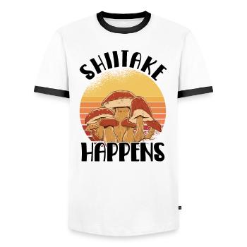 Mushroom Picker Mushroom Mushroom Hunters Mushroom Lovers Mushroom Farm - Men's Ringer Shirt - white/black - Front - AI Model Female 172 light (172cm) & AI Model Male 178 dark (178cm)
