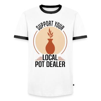 Pottery Clay Pottery Course Pottery Pottery - Men's Ringer Shirt - white/black - Front - AI Model Female 172 light (172cm) & AI Model Male 178 dark (178cm)