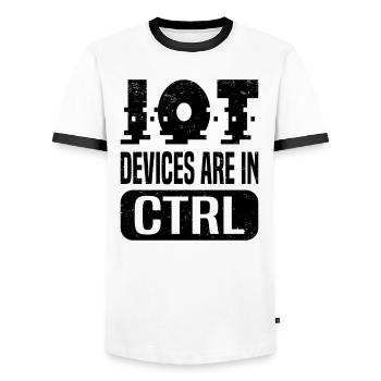 Internet Of Things IOT Programmer Admin IT - Men's Ringer Shirt - white/black - Front - AI Model Female 172 light (172cm) & AI Model Male 178 dark (178cm)