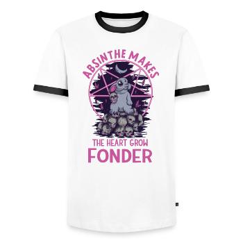 Satan Beelzebub Teufel Gothic Pentagram Mystisch - Männer Kontrast-T-Shirt - Weiß/Schwarz - Vorne - AI Model Female 172 light (172cm) & AI Model Male 178 dark (178cm)