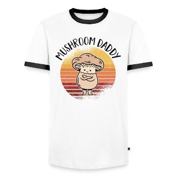 Mushroom picker mushroom mushroom hunter mushroom lover mushroom farm - Men's Ringer Shirt - white/black - Front - AI Model Female 172 light (172cm) & AI Model Male 178 dark (178cm)