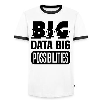 Internet Of Things IOT Programmer Admin IT - Men's Ringer Shirt - white/black - Front - AI Model Female 172 light (172cm) & AI Model Male 178 dark (178cm)