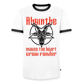 Satan Beelzebub Teufel Gothic Pentagram Mystisch - Männer Kontrast-T-Shirt - Weiß/Schwarz - Vorne - AI Model Female 172 light (172cm) & AI Model Male 178 dark (178cm)
