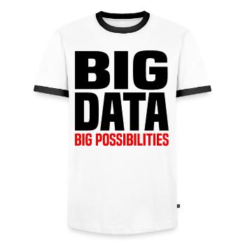 Internet Of Things IOT Programmer Admin IT - Men's Ringer Shirt - white/black - Front - AI Model Female 172 light (172cm) & AI Model Male 178 dark (178cm)