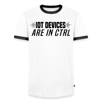 Internet Of Things IOT Programmierer Admin IT - Männer Kontrast-T-Shirt - Weiß/Schwarz - Vorne - AI Model Female 172 light (172cm) & AI Model Male 178 dark (178cm)