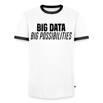 Internet Of Things IOT Programmer Admin IT - Men's Ringer Shirt - white/black - Front - AI Model Female 172 light (172cm) & AI Model Male 178 dark (178cm)
