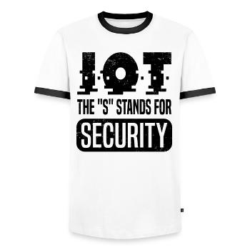 Internet Of Things IOT Programmer Admin IT - Men's Ringer Shirt - white/black - Front - AI Model Female 172 light (172cm) & AI Model Male 178 dark (178cm)