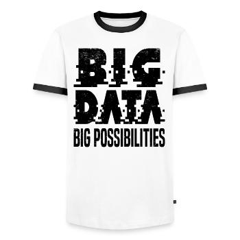 Internet Of Things IOT Programmer Admin IT - Men's Ringer Shirt - white/black - Front - AI Model Female 172 light (172cm) & AI Model Male 178 dark (178cm)