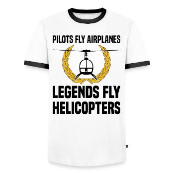 Pilot Hubschrauber Helikopter Spruch Hobbypilot - Männer Kontrast-T-Shirt - Weiß/Schwarz - Vorne - AI Model Female 172 light (172cm) & AI Model Male 178 dark (178cm)
