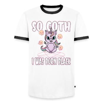 Satan Beelzebub Teufel Gothic Pentagram Mystisch - Männer Kontrast-T-Shirt - Weiß/Schwarz - Vorne - AI Model Female 172 light (172cm) & AI Model Male 178 dark (178cm)