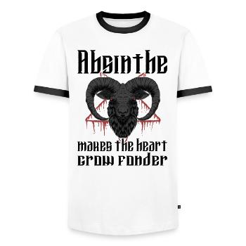 Satan Belzébuth Diable Gothique Pentagramme Mystique - T-shirt contrasté Homme - blanc/noir - Devant - AI Model Female 172 light (172cm) & AI Model Male 178 dark (178cm)