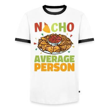 Nacho Salsa Dip Mexikanisch Mexiko Latino - Männer Kontrast-T-Shirt - Weiß/Schwarz - Vorne - AI Model Female 172 light (172cm) & AI Model Male 178 dark (178cm)