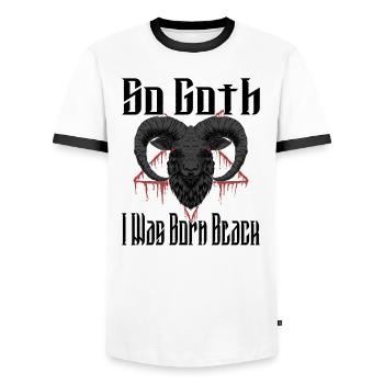 Satan Beelzebub Teufel Gothic Pentagram Mystisch - Männer Kontrast-T-Shirt - Weiß/Schwarz - Vorne - AI Model Female 172 light (172cm) & AI Model Male 178 dark (178cm)