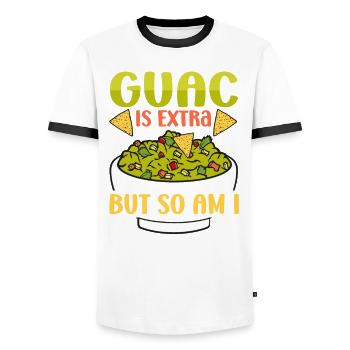 Avocado Guacamole Mexikanisch Mexiko Latino - Männer Kontrast-T-Shirt - Weiß/Schwarz - Vorne - AI Model Female 172 light (172cm) & AI Model Male 178 dark (178cm)