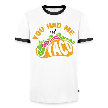 Taco Somberero Mexikanisch Mexiko Latino - Männer Kontrast-T-Shirt - Weiß/Schwarz - Vorne - AI Model Female 172 light (172cm) & AI Model Male 178 dark (178cm)
