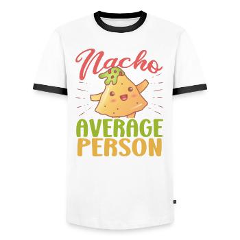 Nacho Salsa Dip Mexikanisch Mexiko Latino - Männer Kontrast-T-Shirt - Weiß/Schwarz - Vorne - AI Model Female 172 light (172cm) & AI Model Male 178 dark (178cm)