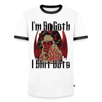 Satan Belzébuth Diable Gothique Pentagramme Mystique - T-shirt contrasté Homme - blanc/noir - Devant - AI Model Female 172 light (172cm) & AI Model Male 178 dark (178cm)