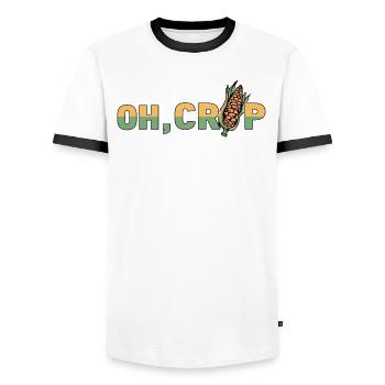 Farmer Farmer Grain Farmer Farm Country Egg - Men's Ringer Shirt - white/black - Front - AI Model Female 172 light (172cm) & AI Model Male 178 dark (178cm)