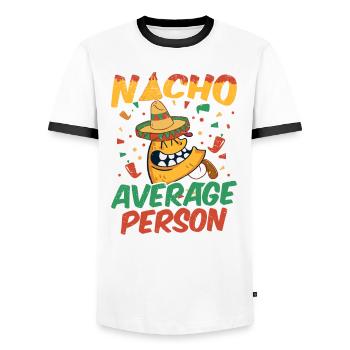 Nacho Salsa Dip Mexikanisch Mexiko Latino - Männer Kontrast-T-Shirt - Weiß/Schwarz - Vorne - AI Model Female 172 light (172cm) & AI Model Male 178 dark (178cm)
