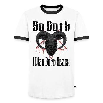 Satan Belzébuth Diable Gothique Pentagramme Mystique - T-shirt contrasté Homme - blanc/noir - Devant - AI Model Female 172 light (172cm) & AI Model Male 178 dark (178cm)