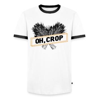 Farmer Farmer Grain Farmer Farm Country Egg - Men's Ringer Shirt - white/black - Front - AI Model Female 172 light (172cm) & AI Model Male 178 dark (178cm)