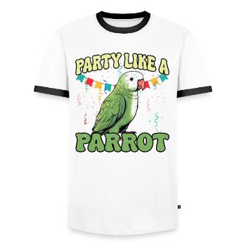 Perruche Perroquet Perroquet Propriétaire - T-shirt contrasté Homme - blanc/noir - Devant - AI Model Female 172 light (172cm) & AI Model Male 178 dark (178cm)