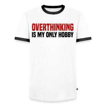 Misanthrope Antisocial Introvert - Men's Ringer Shirt - white/black - Front - AI Model Female 172 light (172cm) & AI Model Male 178 dark (178cm)