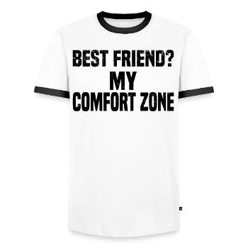 Misanthrope Antisocial Introvert - Men's Ringer Shirt - white/black - Front - AI Model Female 172 light (172cm) & AI Model Male 178 dark (178cm)